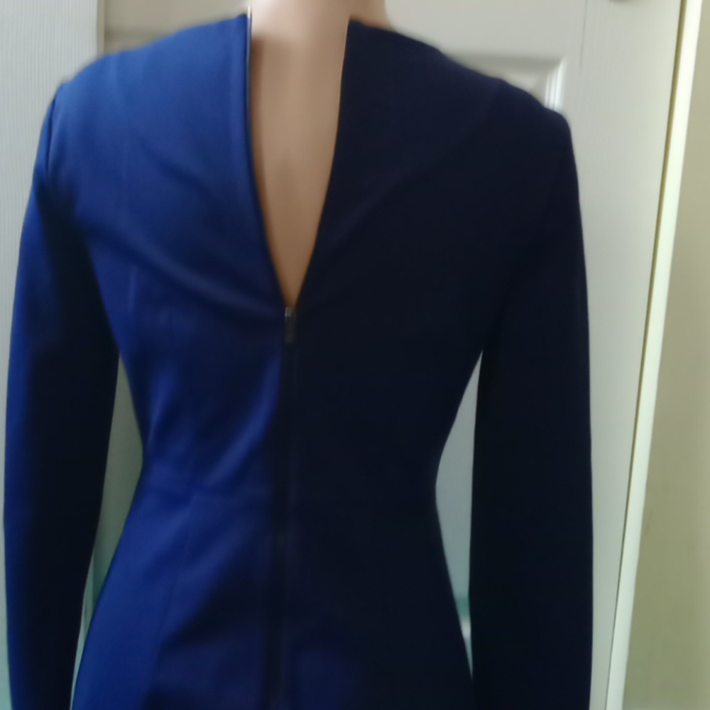 Diane Von Furstenberg Classic Navy Long Sleeve Dress, Size 4 - Picture 3 of 8